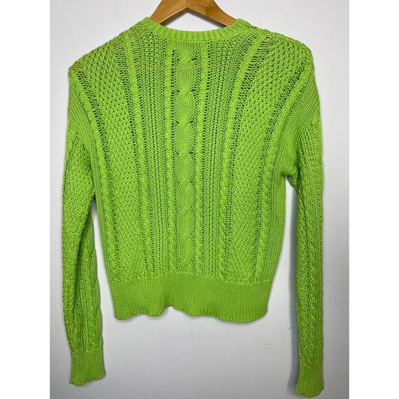 Lauren Ralph Lauren Black Label Aran knit Riviera Green Sweater size PS NWT - Picture 9 of 11